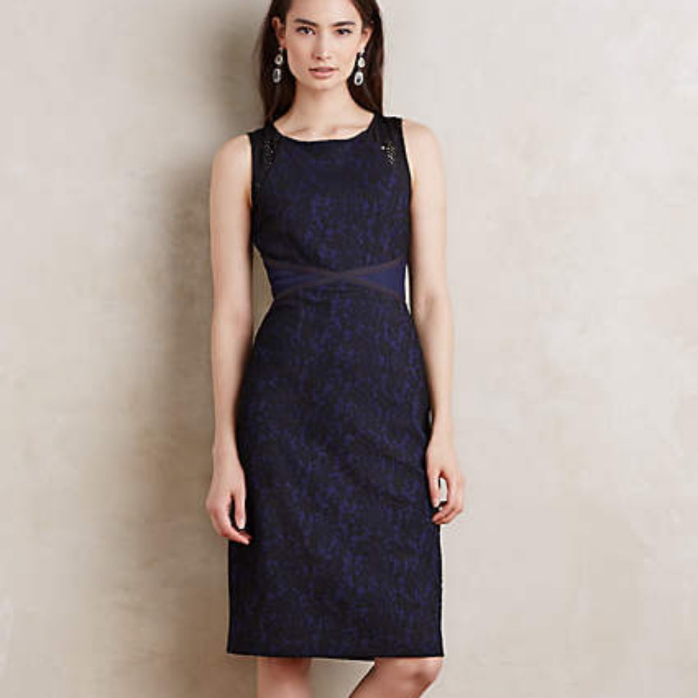 ANTHROPOLOGIE LARKIN JACQUARD/LACE DRESS 8P NWT